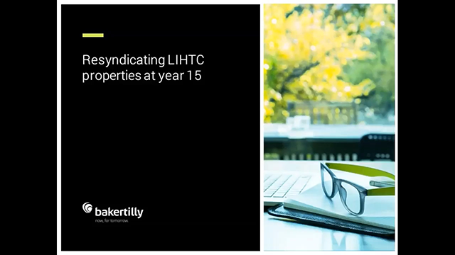 Resyndicating LIHTC properties at year 15